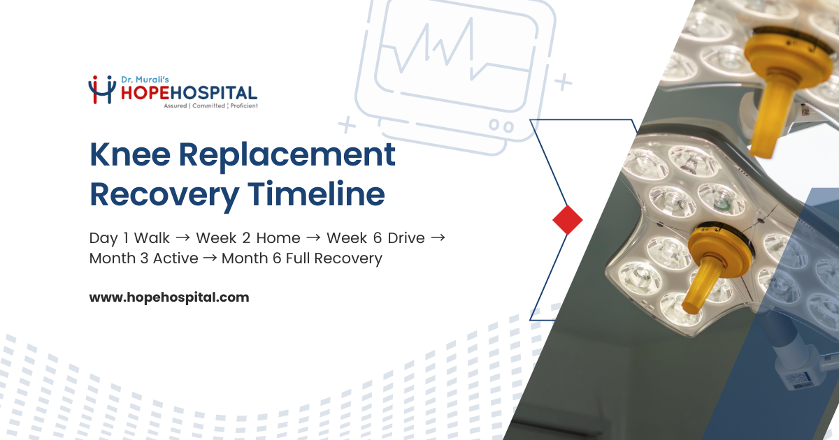 Knee Replacement Surgery Recovery Timeline - Day 1 Walk to Month 6 Full Recovery at Hope Hospital Nagpur